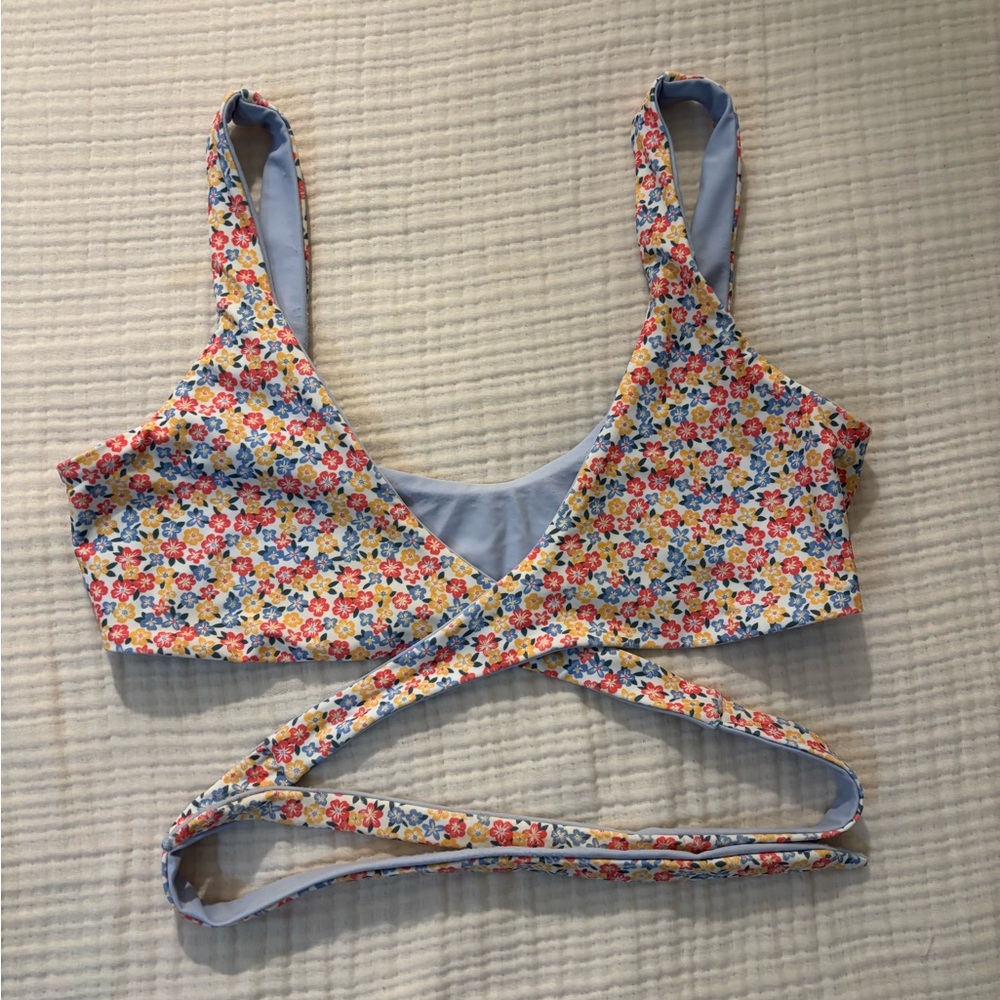 Floral Wrap Bikini Top